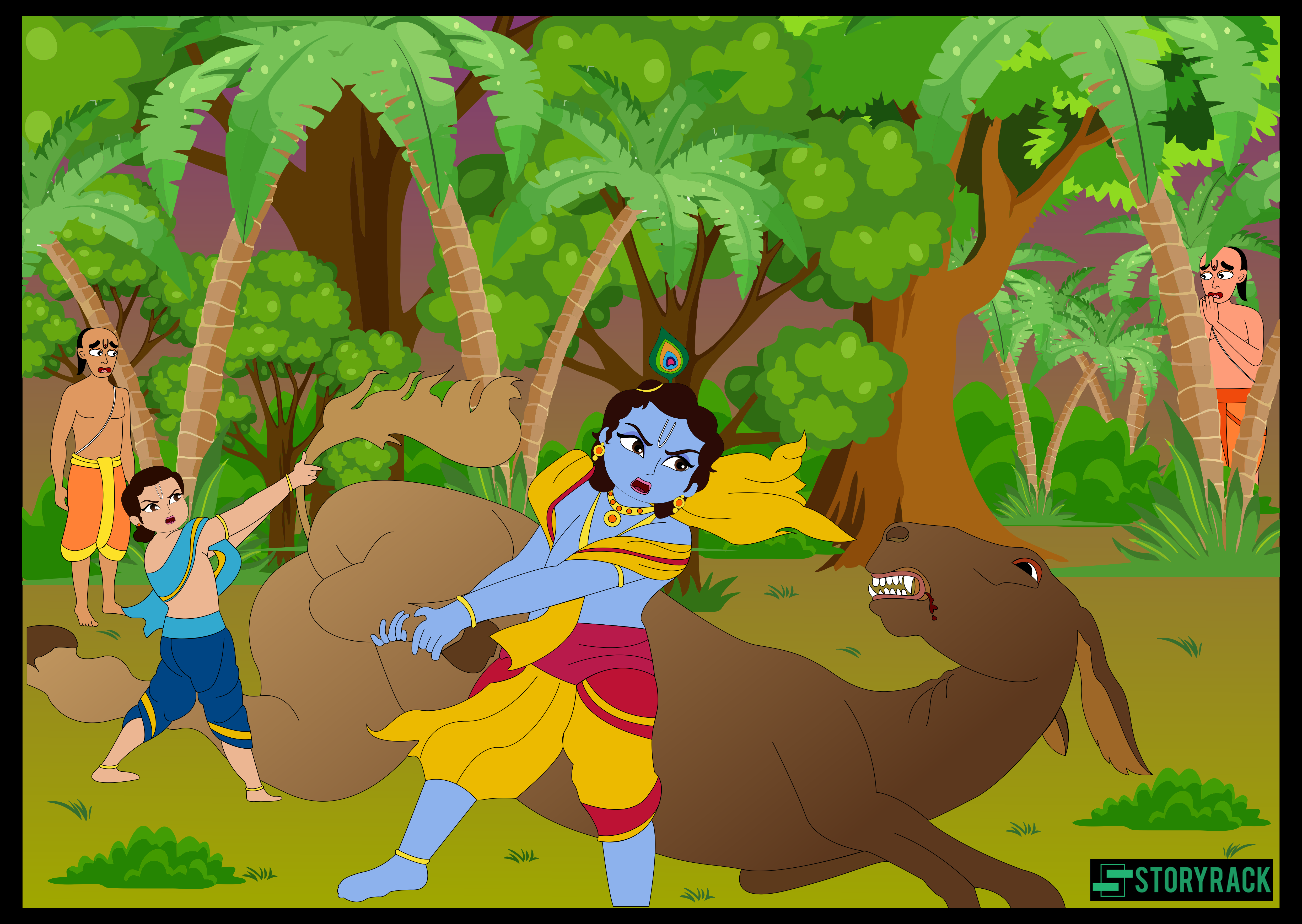 Krishna in a forest