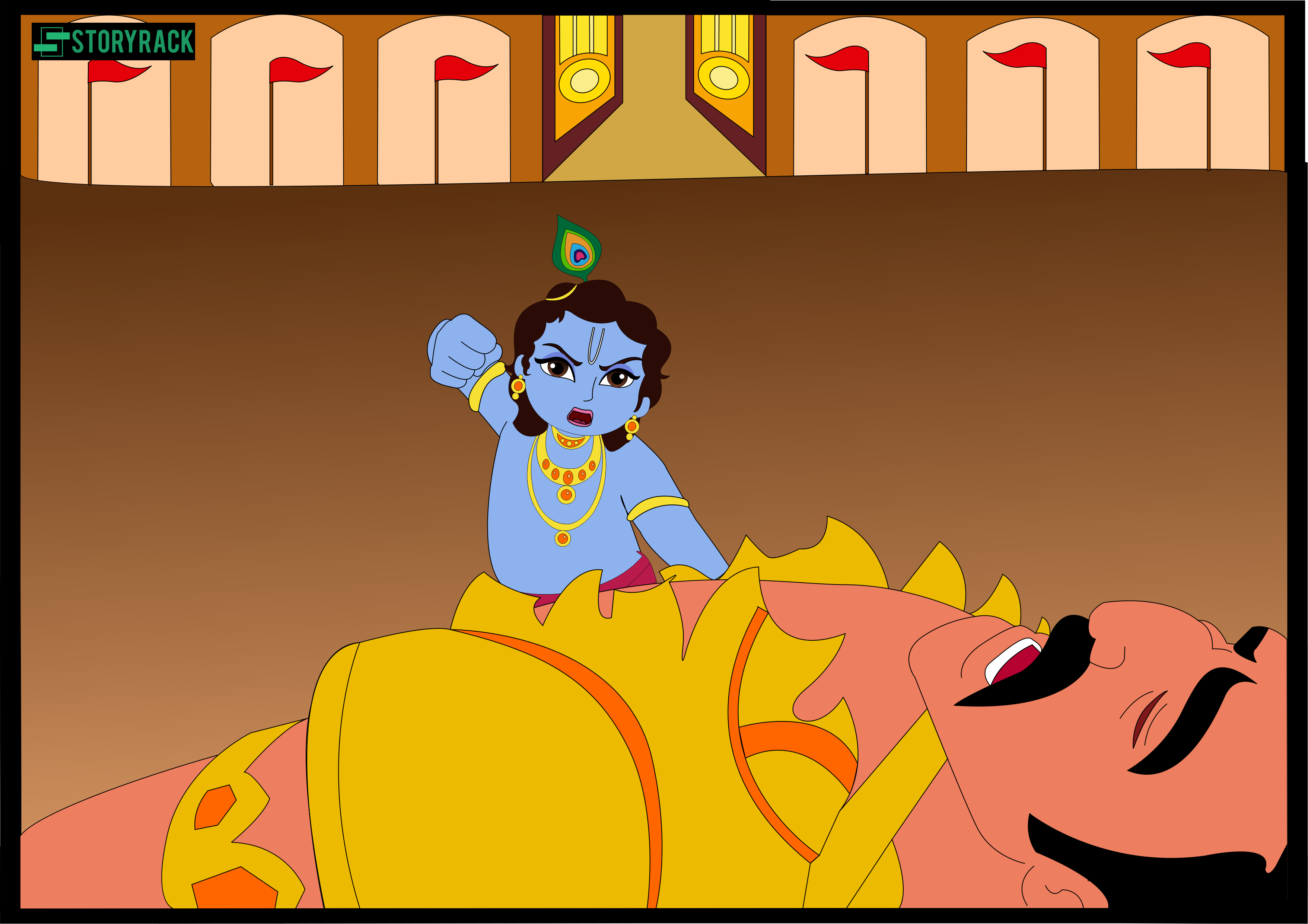 Krishna killing kamsa