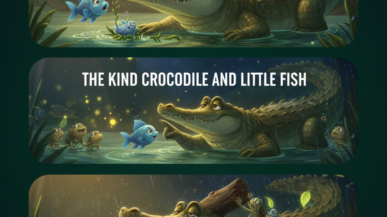 The Kind Crocodile and the Little Fish – Moral Story for Kids