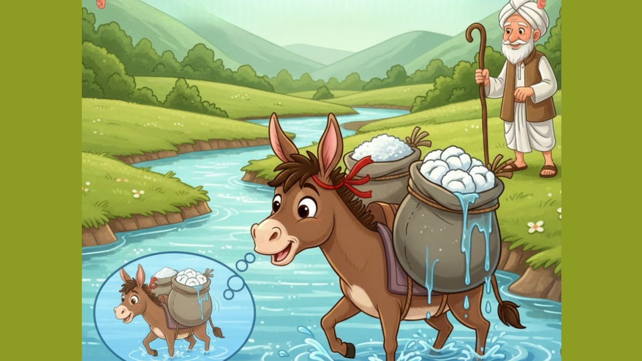 The Lazy Donkey Story for Kids – Moral Story on Cleverness and Hard Work